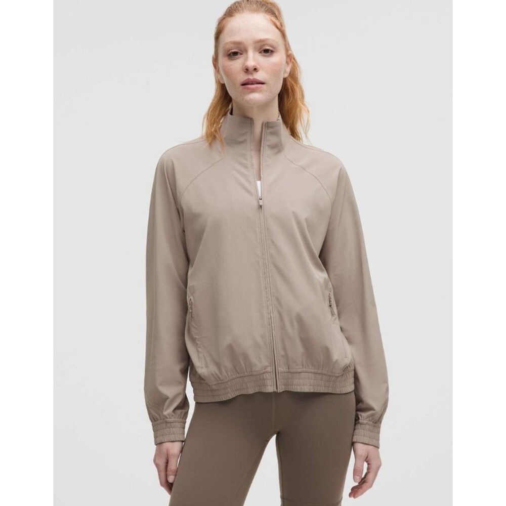 Lululemon Adapted State Track Jacket Warm Ash Grey Women's Size 14 Full Zip